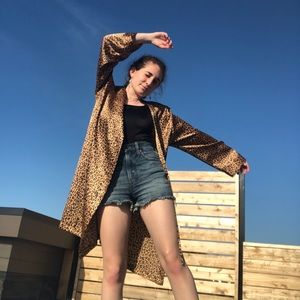 Silk Leopard Print Robe